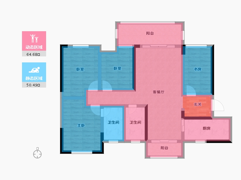 广西壮族自治区-贺州市-钟山彰泰城-100.82-户型库-动静分区