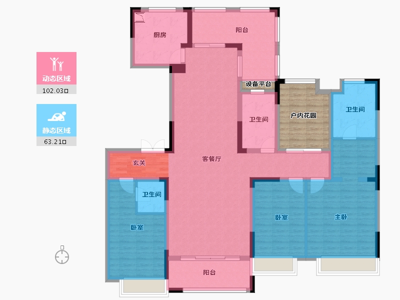 湖南省-长沙市-中海·熙湾-158.72-户型库-动静分区