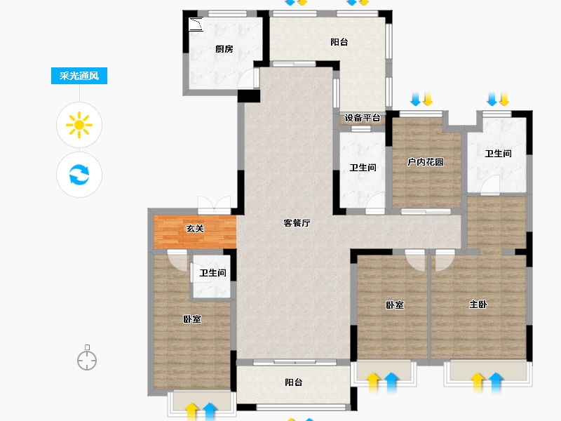 湖南省-长沙市-中海·熙湾-158.72-户型库-采光通风