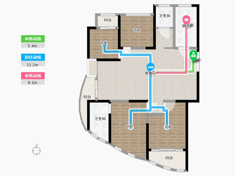 安徽省-蚌埠市-瑞泰滨江公馆-146.88-户型库-动静线