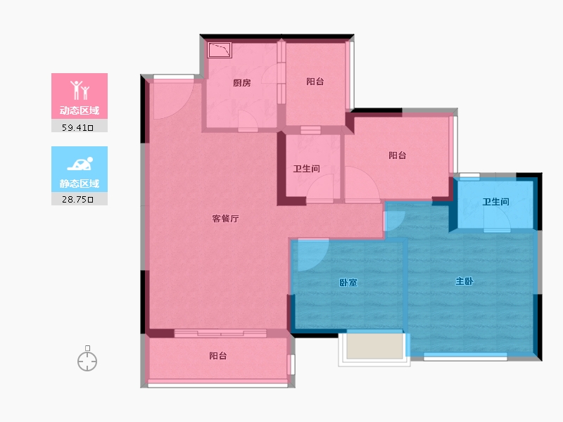 广东省-广州市-公园里春晓花园-78.09-户型库-动静分区