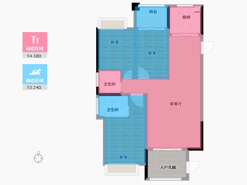 广东省-汕头市-和平金丰广场-105.70-户型库-动静分区