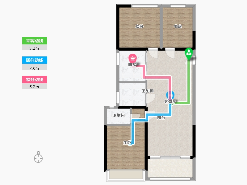 安徽省-蚌埠市-瑞泰滨江公馆-95.00-户型库-动静线