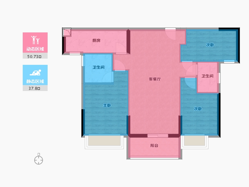 广东省-惠州市-海伦堡十里东江-79.43-户型库-动静分区