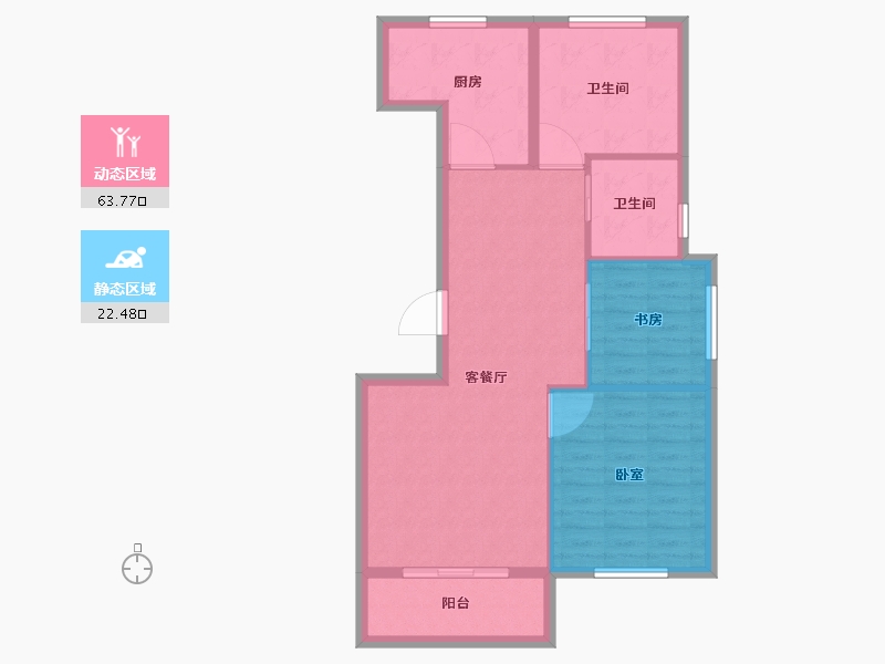 河南省-开封市-宝业龙湖御城-78.30-户型库-动静分区