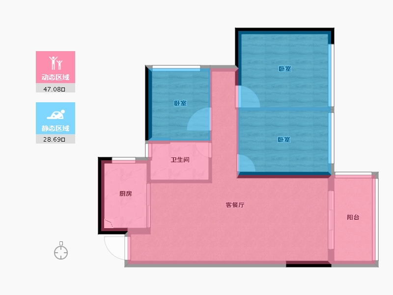 广东省-江门市-汇峰珺璟-67.87-户型库-动静分区