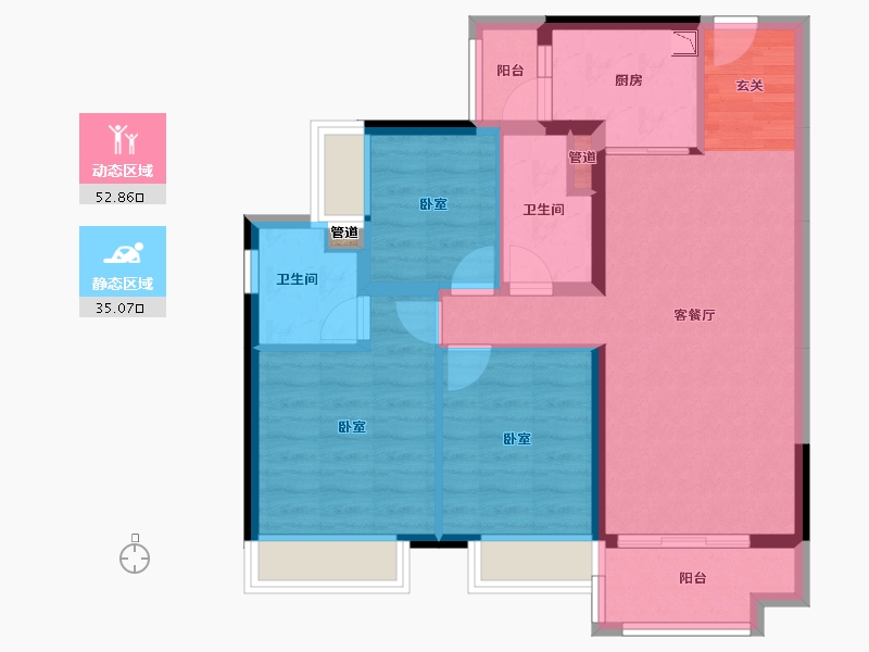 湖南省-衡阳市-美的云熙府-78.02-户型库-动静分区