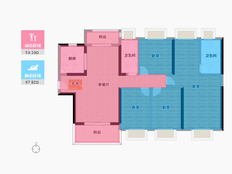 广东省-肇庆市-碧桂园龙熹山-114.02-户型库-动静分区