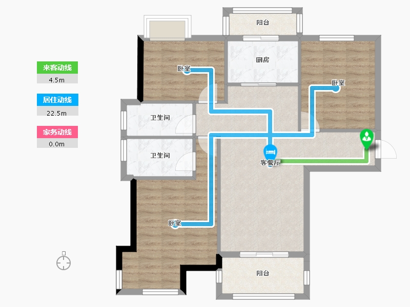 湖北省-黄石市-恒泽花语-89.70-户型库-动静线