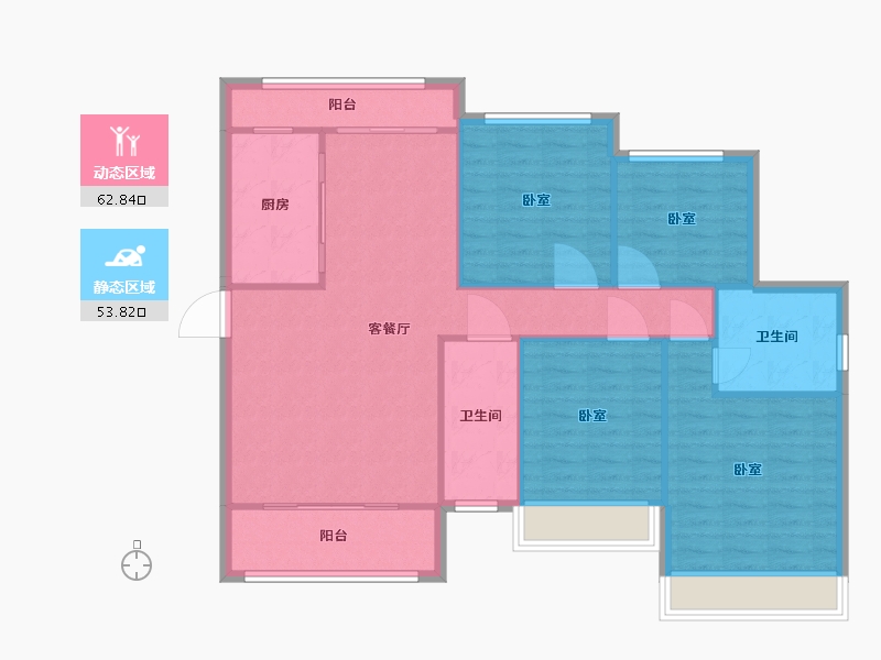 湖南省-常德市-诚信丽景-106.78-户型库-动静分区