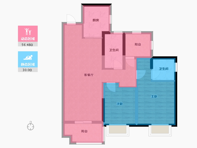 广东省-惠州市-新城金樾江南-76.33-户型库-动静分区