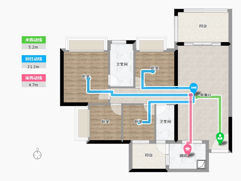 广东省-湛江市-兆兴碧瑞花园二期-93.14-户型库-动静线