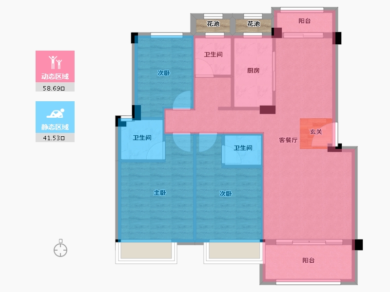 安徽省-宿州市-宿州院子-92.54-户型库-动静分区