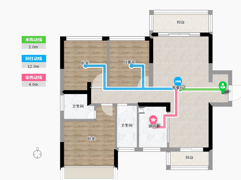 广东省-江门市-汇峰珺璟-77.00-户型库-动静线