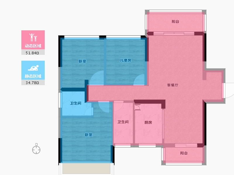 广东省-江门市-汇峰珺璟-77.00-户型库-动静分区