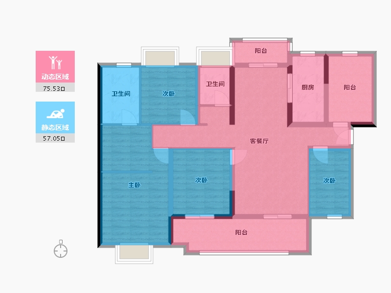 广东省-惠州市-新城金樾江南-117.91-户型库-动静分区