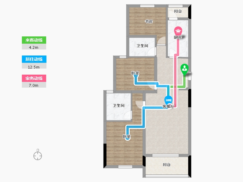 湖北省-咸宁市-金色海湾-94.63-户型库-动静线