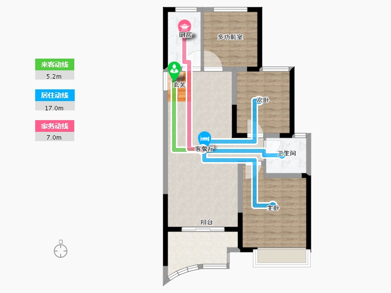 江苏省-常州市-翡丽蓝湾住宅-84.79-户型库-动静线