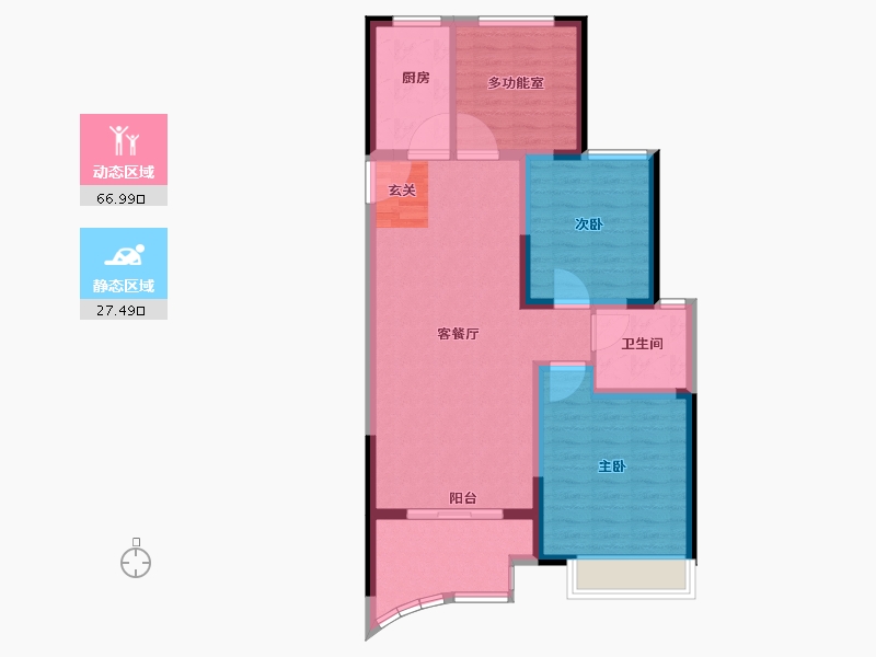 江苏省-常州市-翡丽蓝湾住宅-84.79-户型库-动静分区