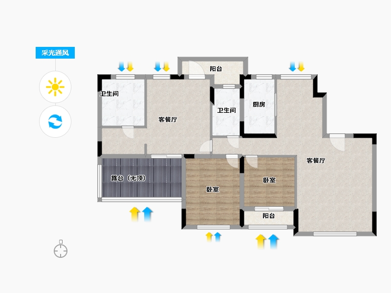 河南省-许昌市-恒大悦龙台-115.10-户型库-采光通风