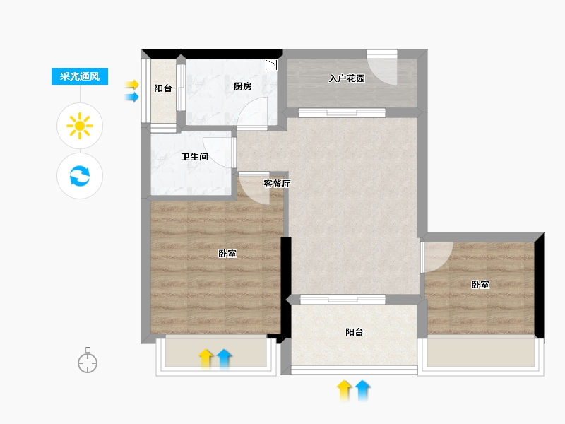 广东省-江门市-丰泽雅轩-55.22-户型库-采光通风