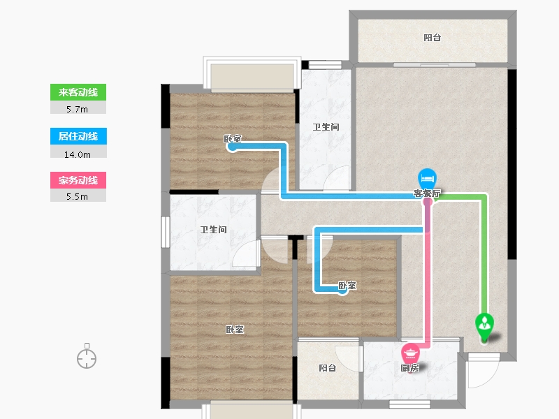 湖南省-邵阳市-永利世纪城-96.78-户型库-动静线