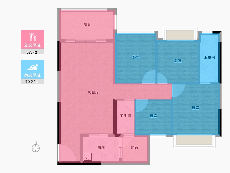 广东省-湛江市-兆兴碧瑞花园二期-102.55-户型库-动静分区