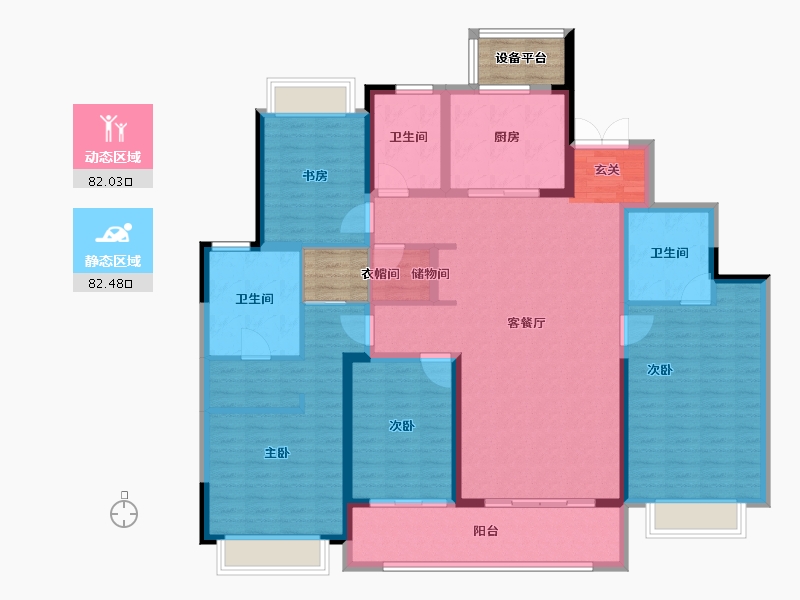 江苏省-常州市-新城怀德誉隽-154.10-户型库-动静分区