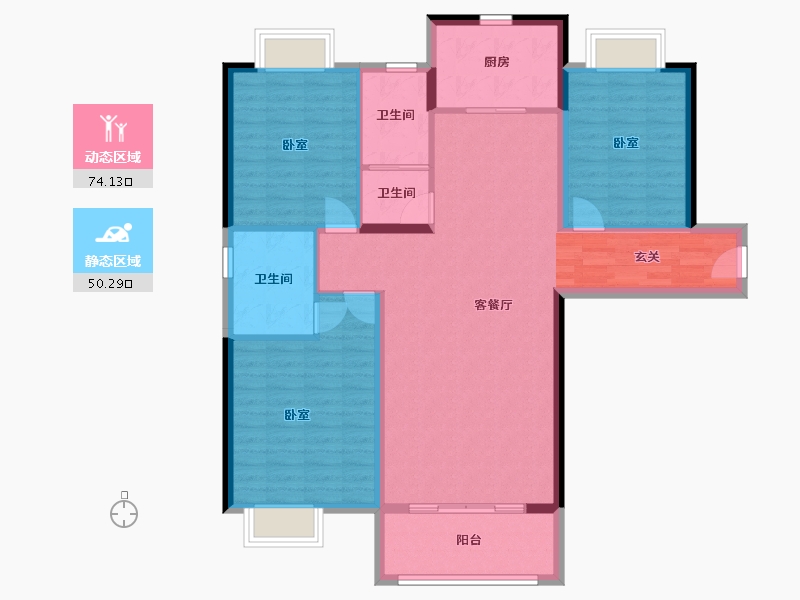 湖南省-岳阳市-名邦首府-112.95-户型库-动静分区