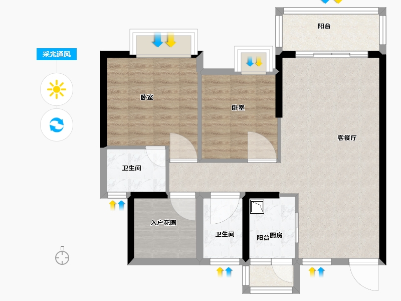 广东省-佛山市-乐从钜隆风度广场-78.00-户型库-采光通风