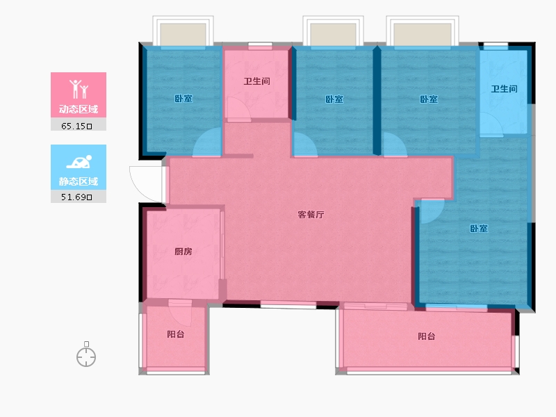 广东省-江门市-江门恒大悦珑湾-106.00-户型库-动静分区