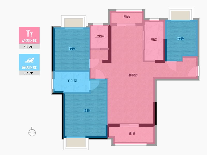 广东省-惠州市-海伦堡十里东江-80.49-户型库-动静分区