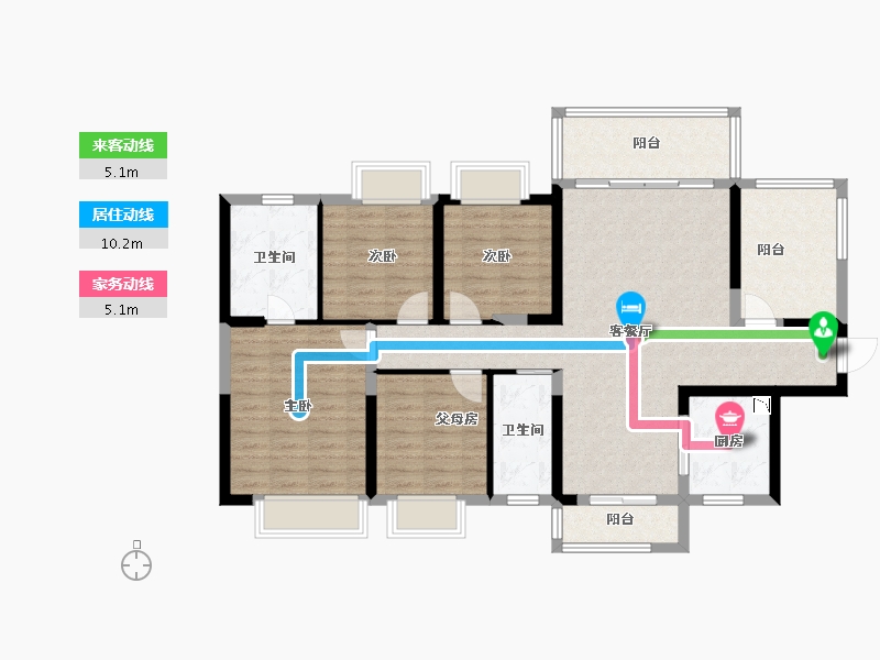 广西壮族自治区-贺州市-碧桂园·滨江一号-114.79-户型库-动静线