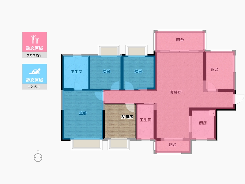 广西壮族自治区-贺州市-碧桂园·滨江一号-114.79-户型库-动静分区