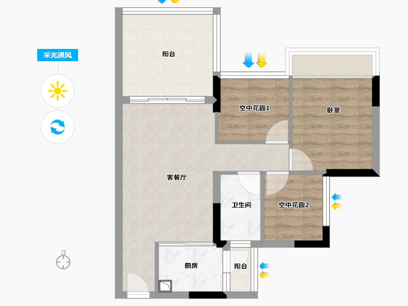 广东省-江门市-新熙花园-59.00-户型库-采光通风