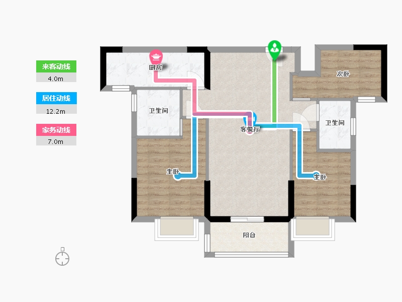 广东省-惠州市-海伦堡十里东江-77.67-户型库-动静线