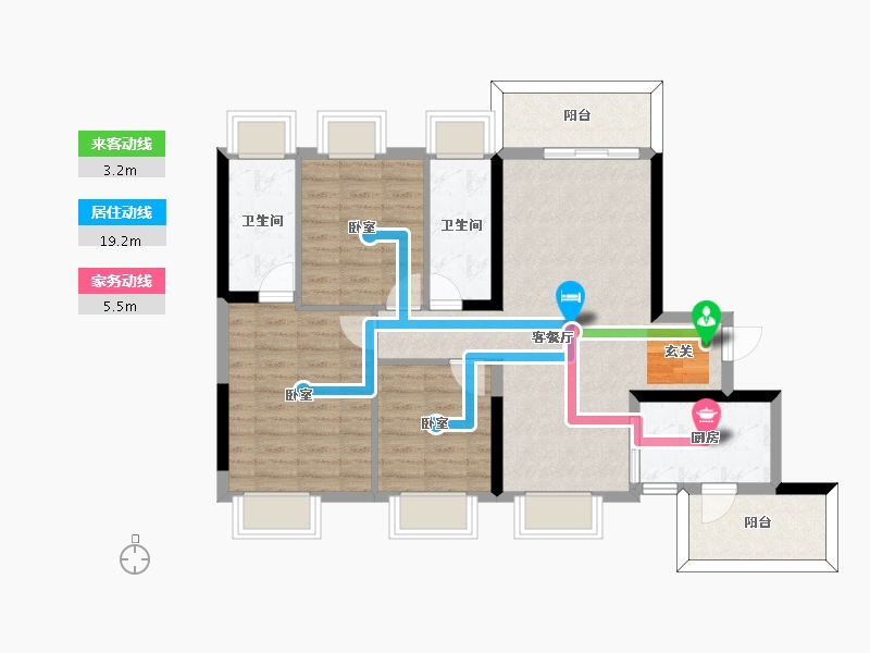 广东省-肇庆市-碧桂园龙熹山-85.24-户型库-动静线