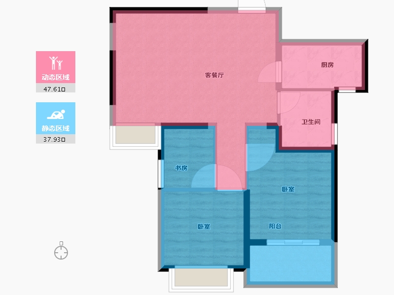 湖北省-武汉市-顶琇国际城-77.00-户型库-动静分区