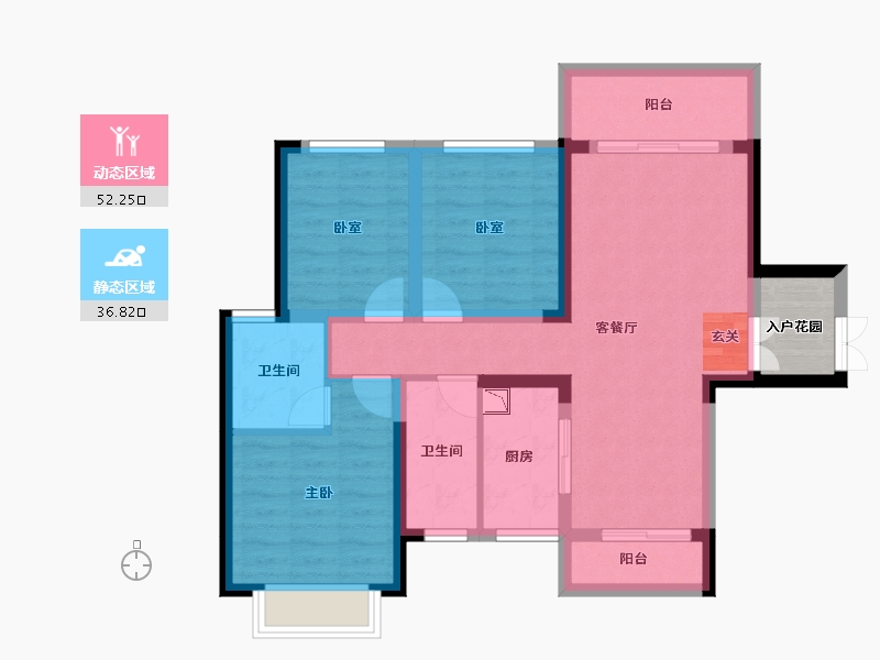 湖南省-长沙市-永宏万家里-81.64-户型库-动静分区