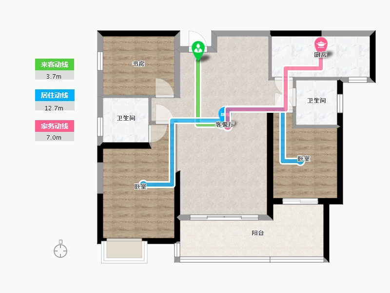 湖南省-邵阳市-和兴蓝湾-87.73-户型库-动静线