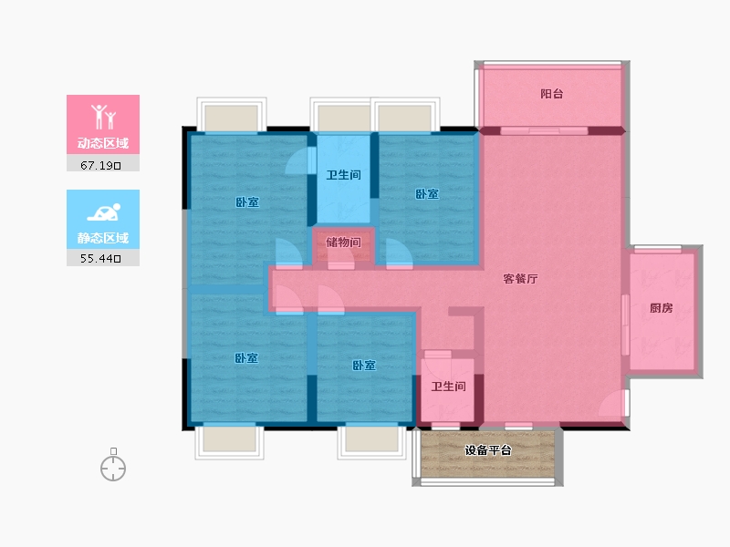 湖南省-邵阳市-江尚城-113.56-户型库-动静分区