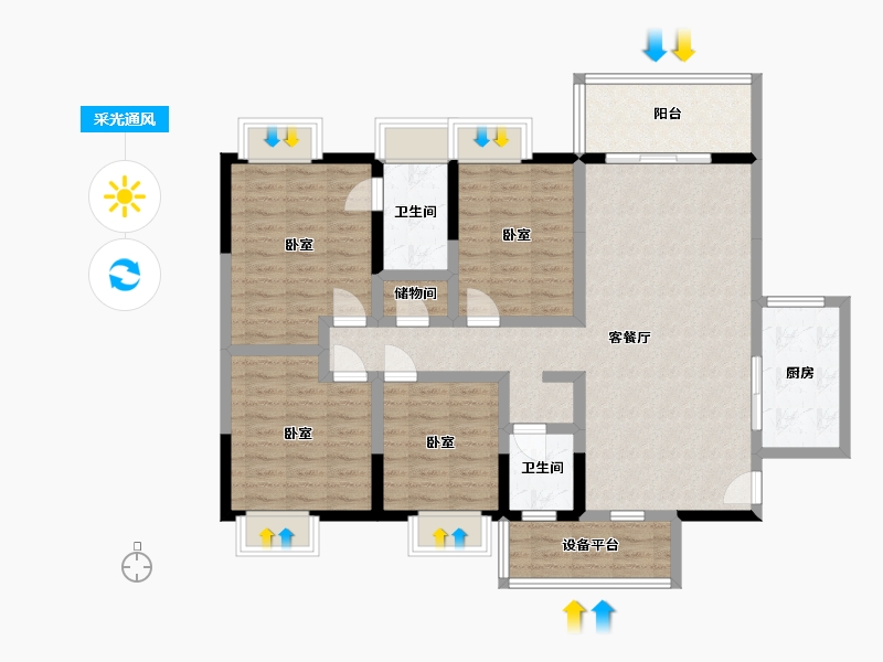 湖南省-邵阳市-江尚城-113.56-户型库-采光通风