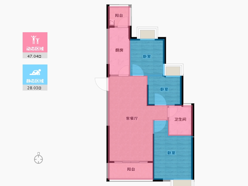 湖南省-邵阳市-邵阳恒大华府-67.80-户型库-动静分区