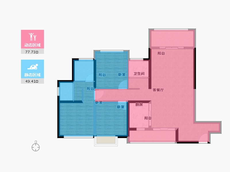 湖北省-黄石市-金典锦寓-113.42-户型库-动静分区