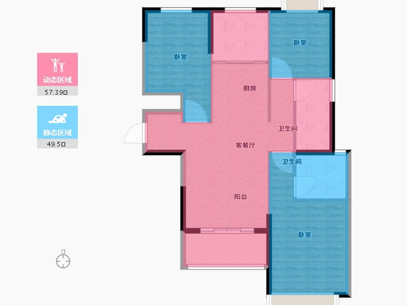 湖北省-武汉市-顶琇国际城-97.00-户型库-动静分区