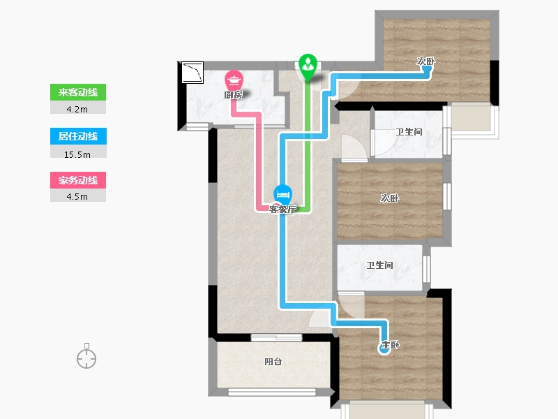 广东省-惠州市-海伦堡十里东江-66.46-户型库-动静线