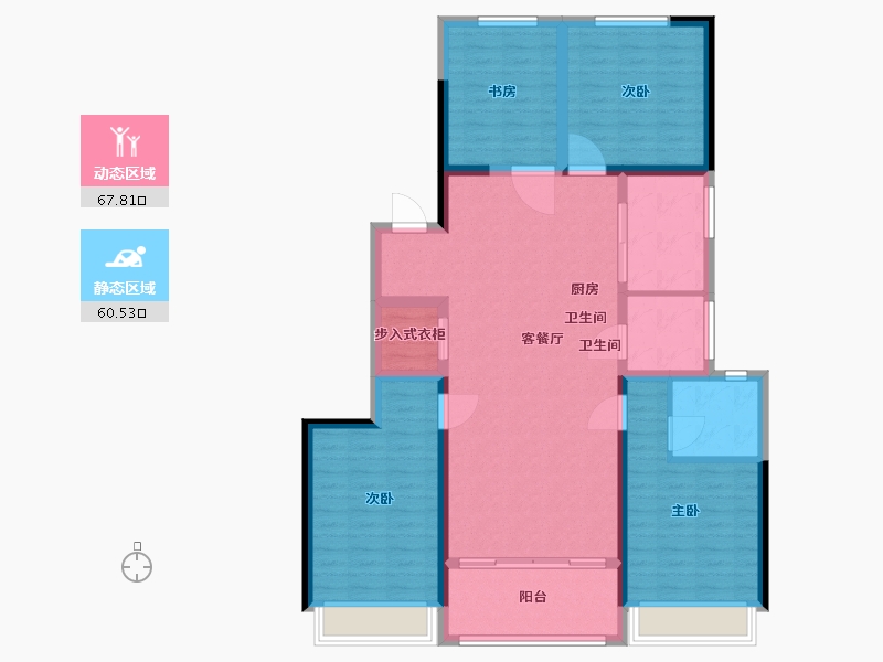 安徽省-蚌埠市-瑞泰滨江公馆-115.58-户型库-动静分区