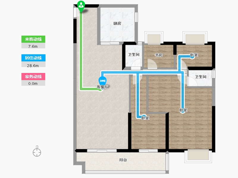 湖北省-黄石市-碧桂园·壹方公馆-109.78-户型库-动静线