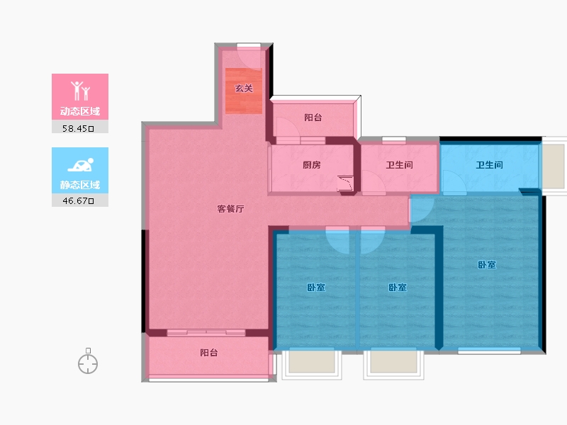 广东省-肇庆市-碧桂园龙熹山-93.43-户型库-动静分区