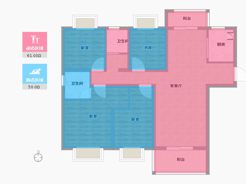 湖北省-宜昌市-长阳碧桂园-98.28-户型库-动静分区